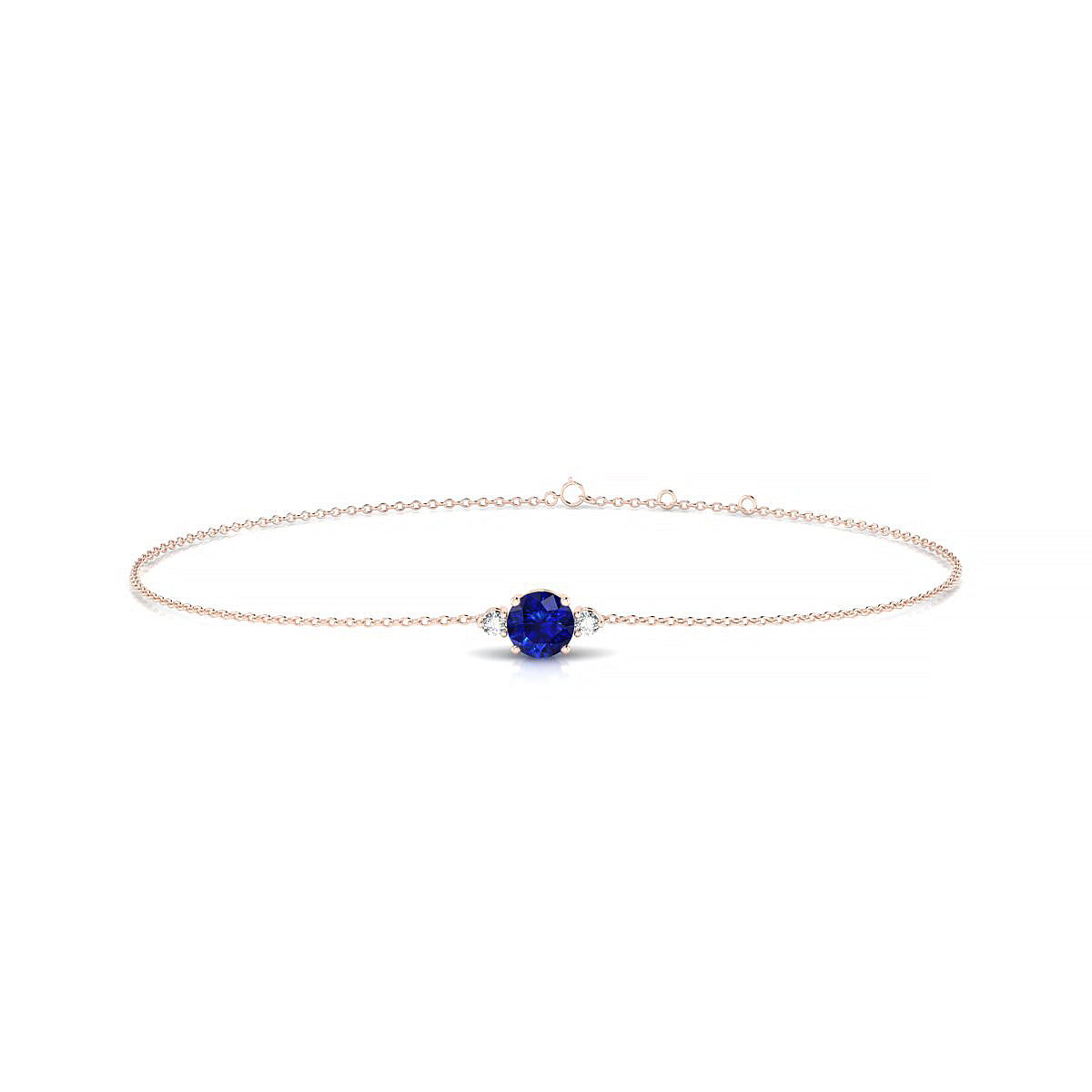 Sparkle | 18k Rose Gold 4.5 mm Round Sapphire Bracelet