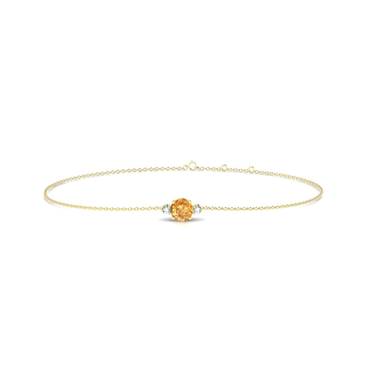 Sparkle | 18k Yellow Gold 4.5 mm Round Citrine Bracelet