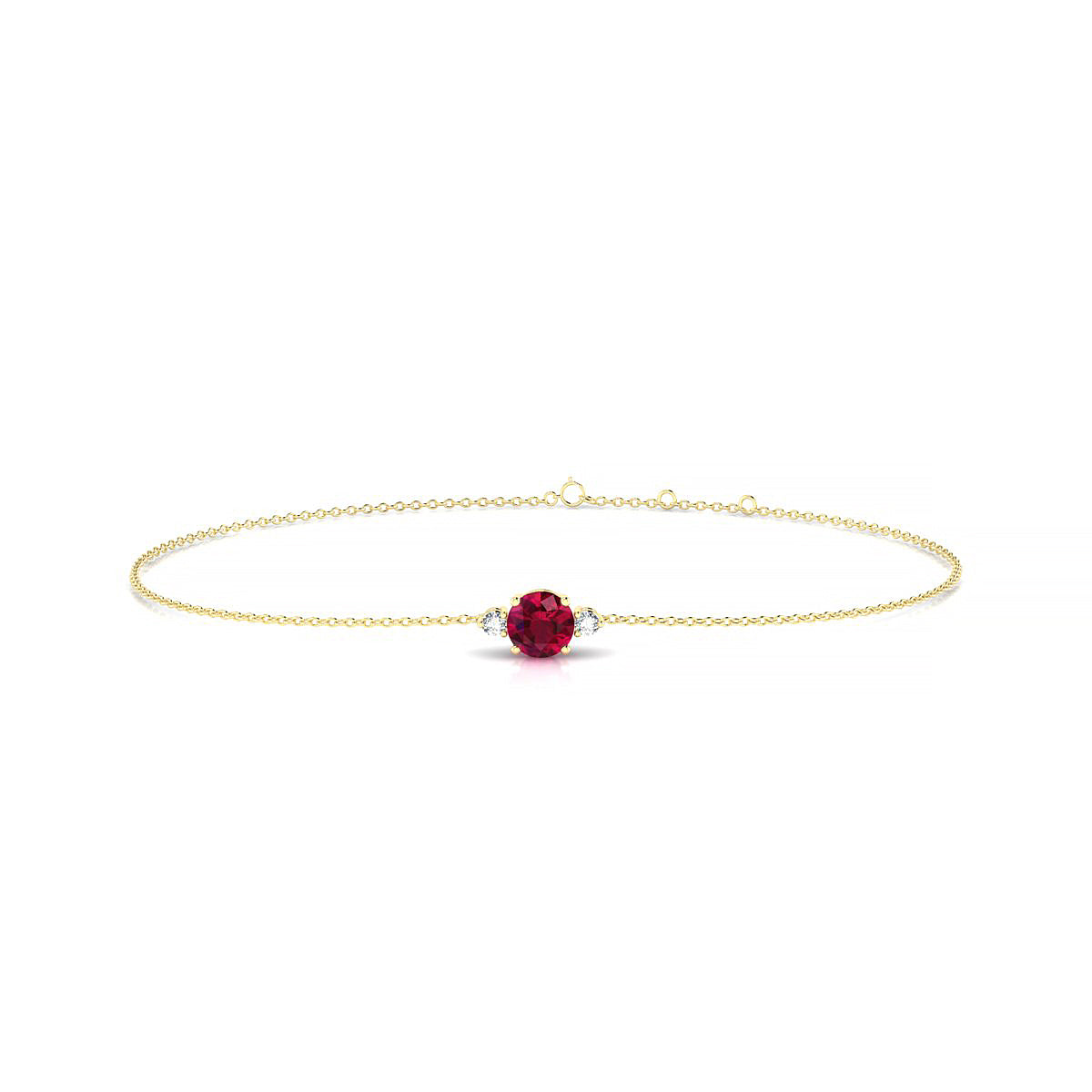 Sparkle | 18k Yellow Gold 4.5 mm Round Ruby Bracelet