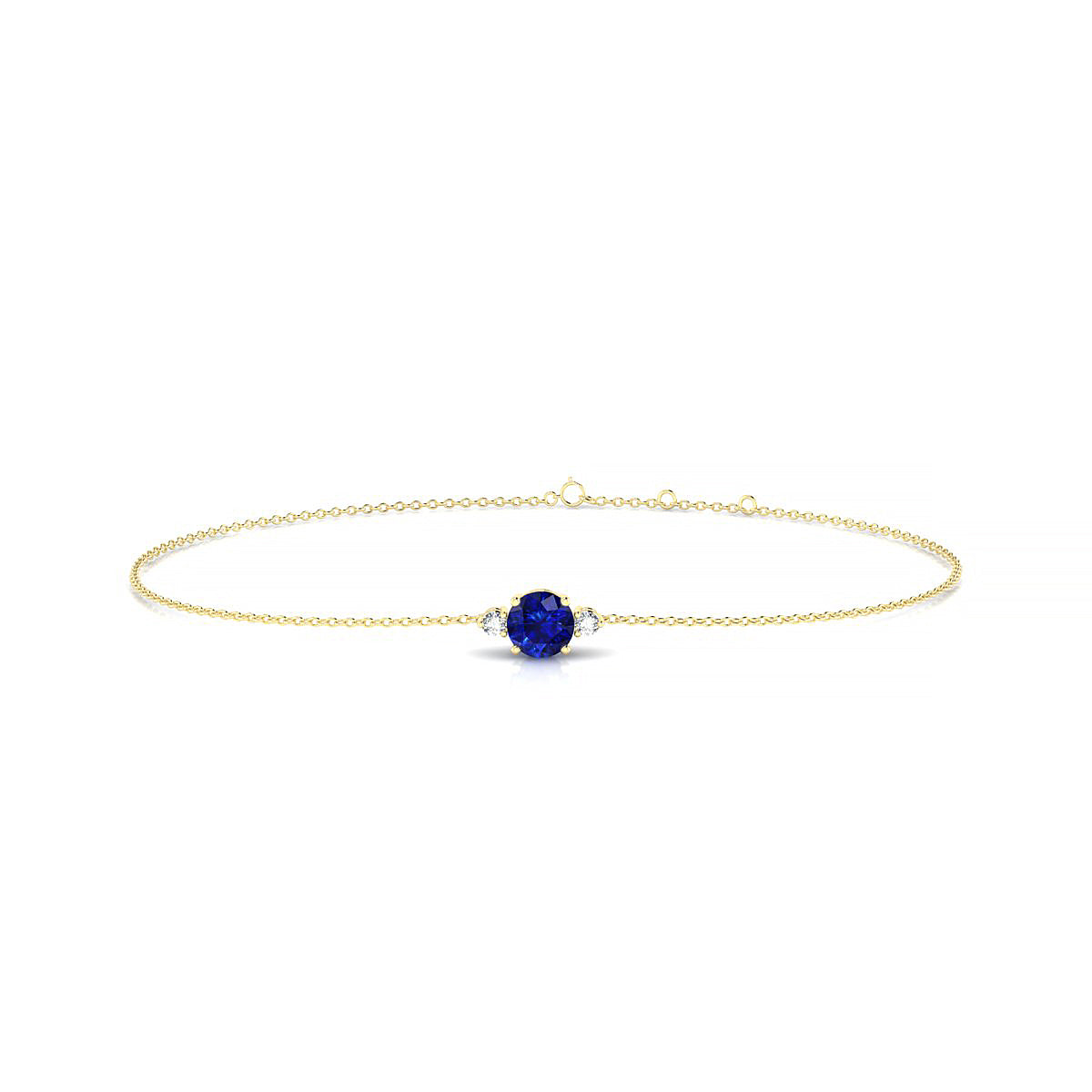 Sparkle | 18k Yellow Gold 4.5 mm Round Sapphire Bracelet