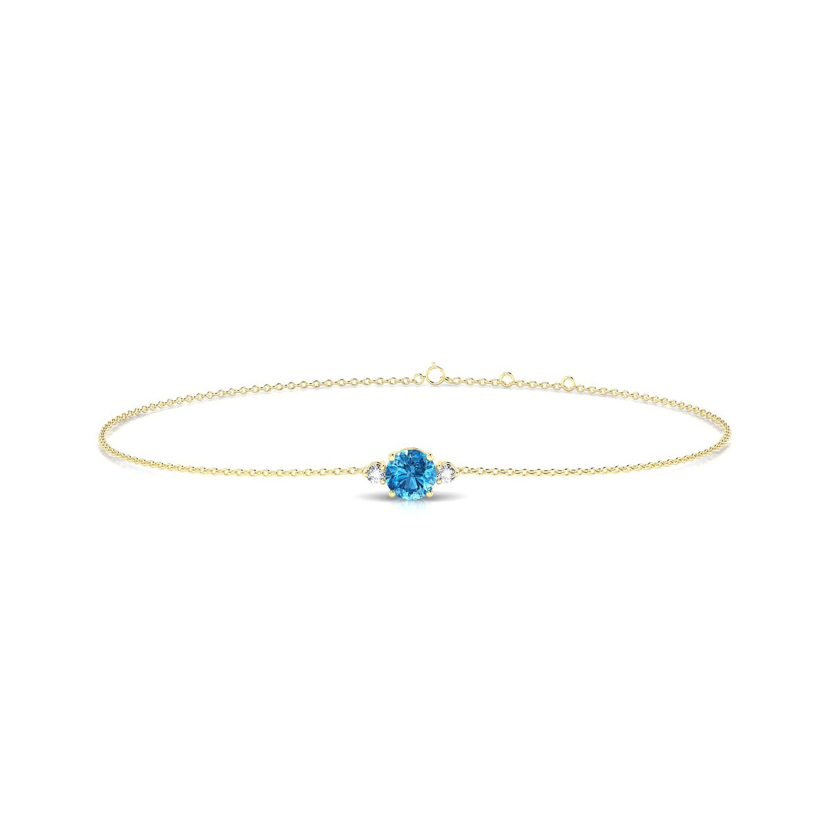 Sparkle | 18k Yellow Gold 4.5 mm Round Topaz Bracelet
