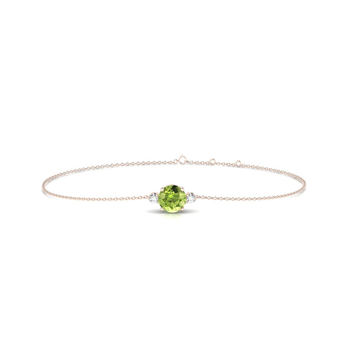 Sparkle | 18k Rose Gold 6 mm Round Peridot Bracelet