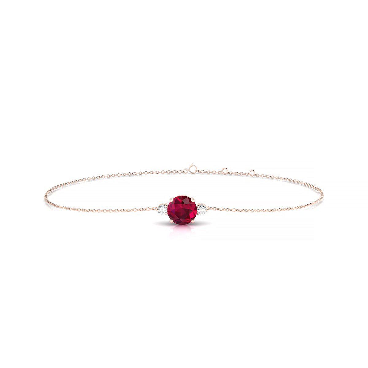 Sparkle | 18k Rose Gold 6 mm Round Ruby Bracelet