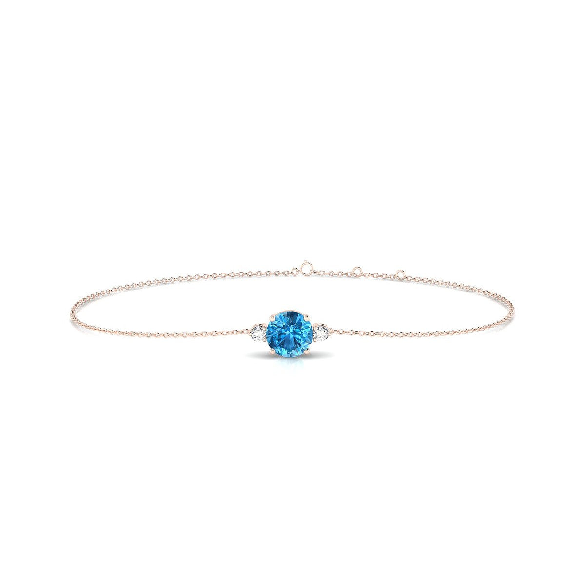Sparkle | 18k Rose Gold 6 mm Round Topaz Bracelet