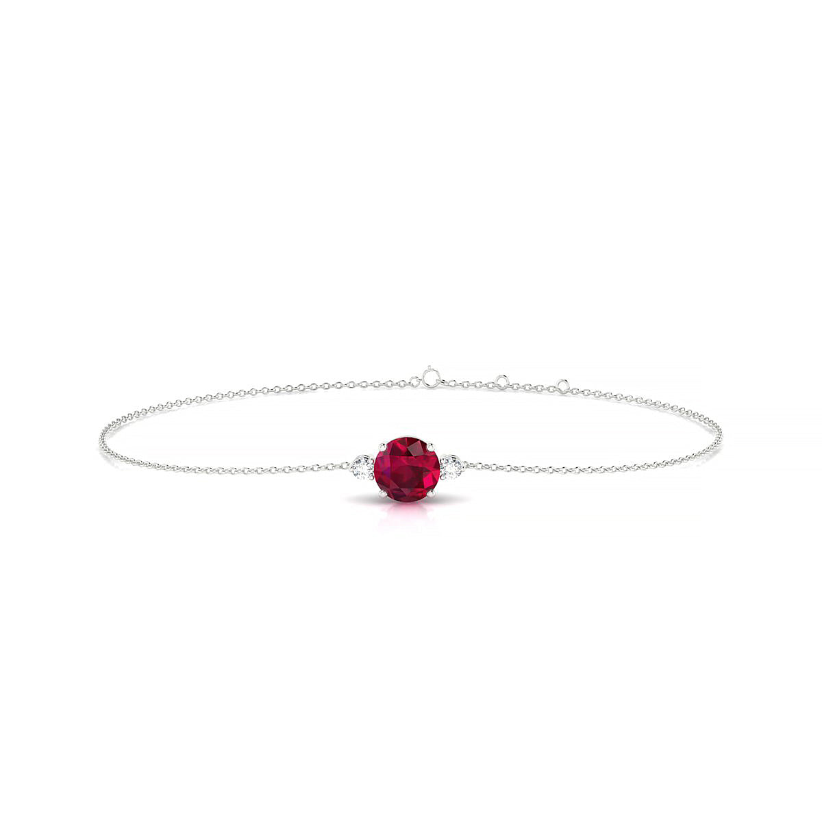Sparkle | 18k White Gold 6 mm Round Ruby Bracelet