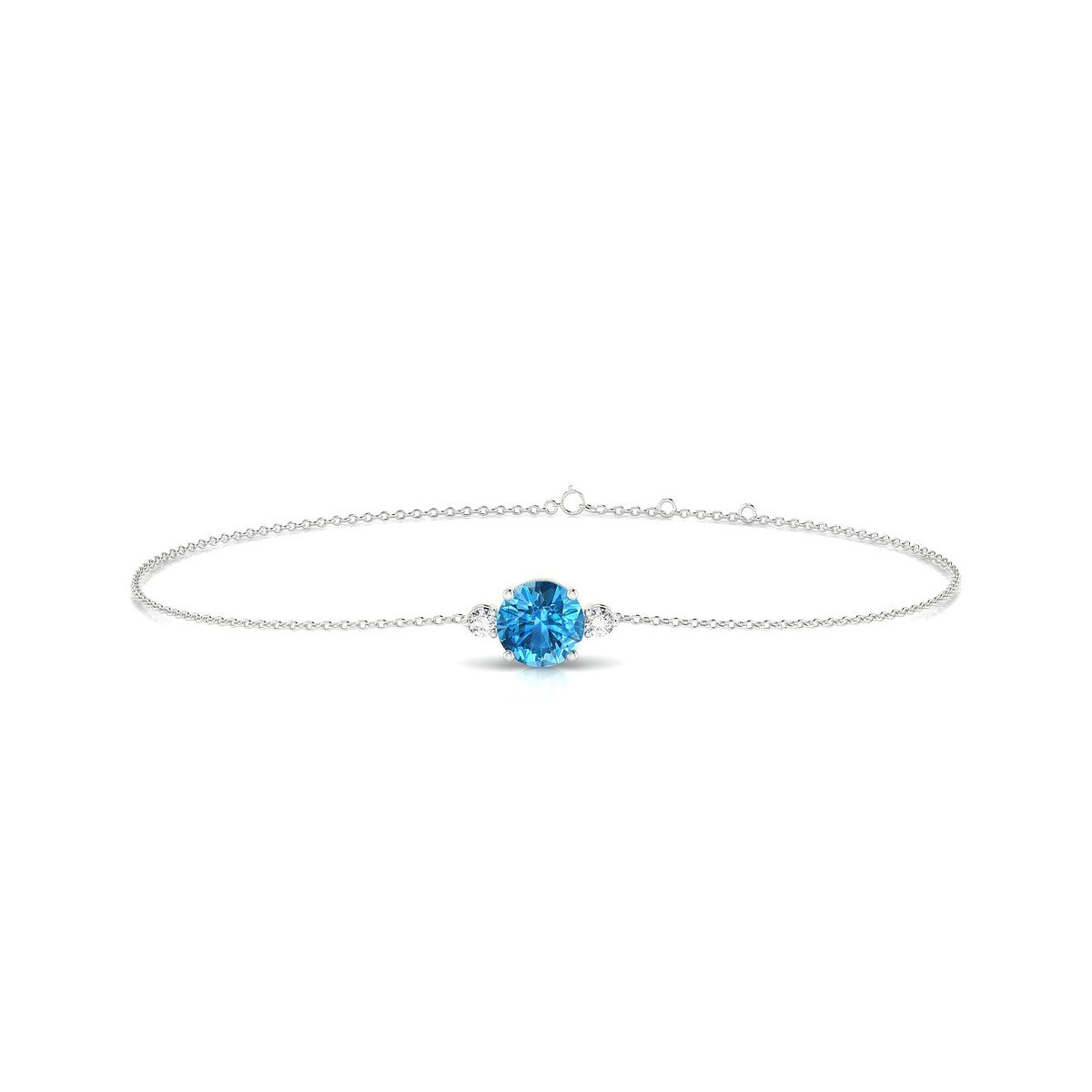 Sparkle | 18k White Gold 6 mm Round Topaz Bracelet
