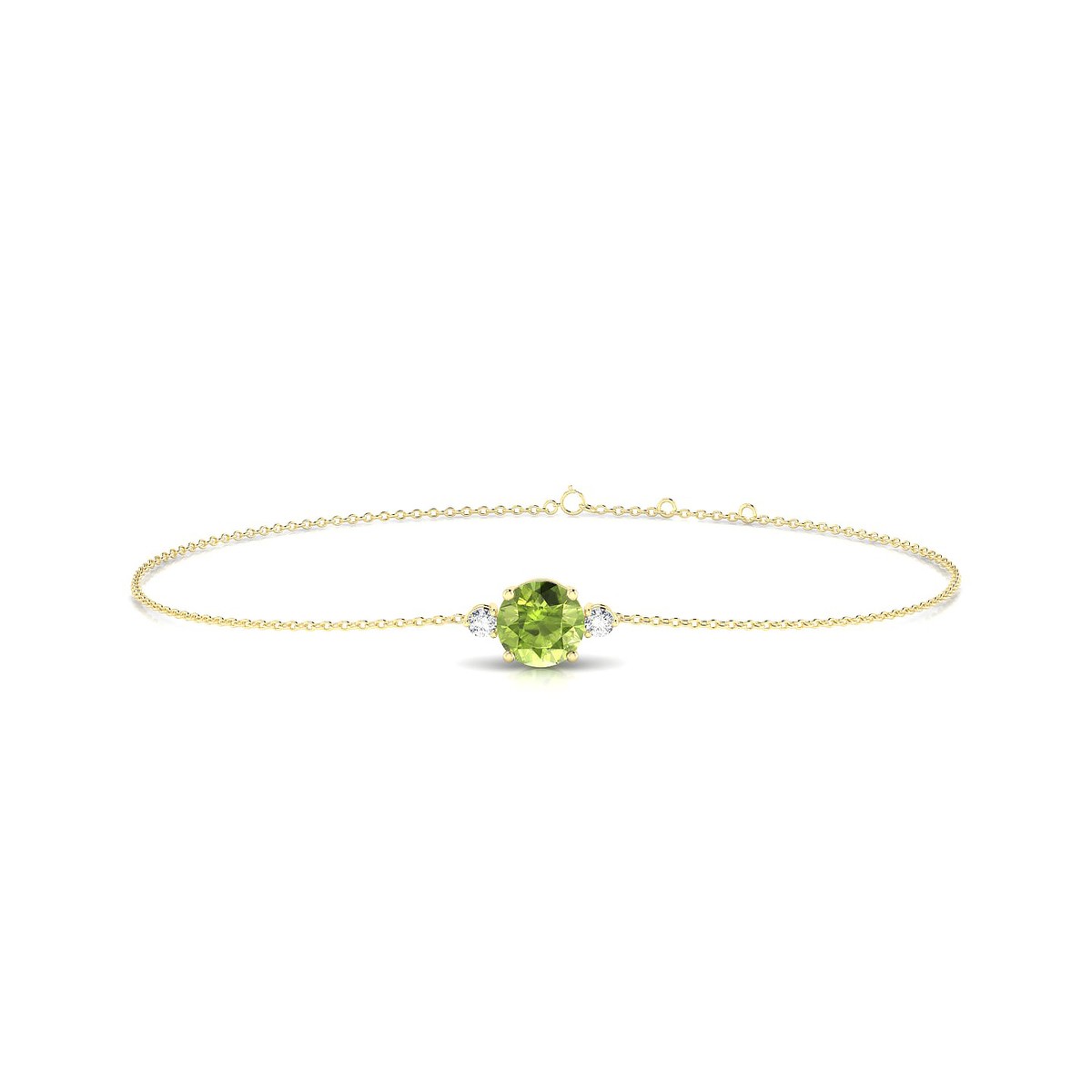 Sparkle | 18k Yellow Gold 6 mm Round Peridot Bracelet