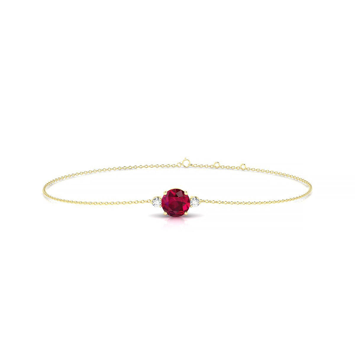Sparkle | 18k Yellow Gold 6 mm Round Ruby Bracelet