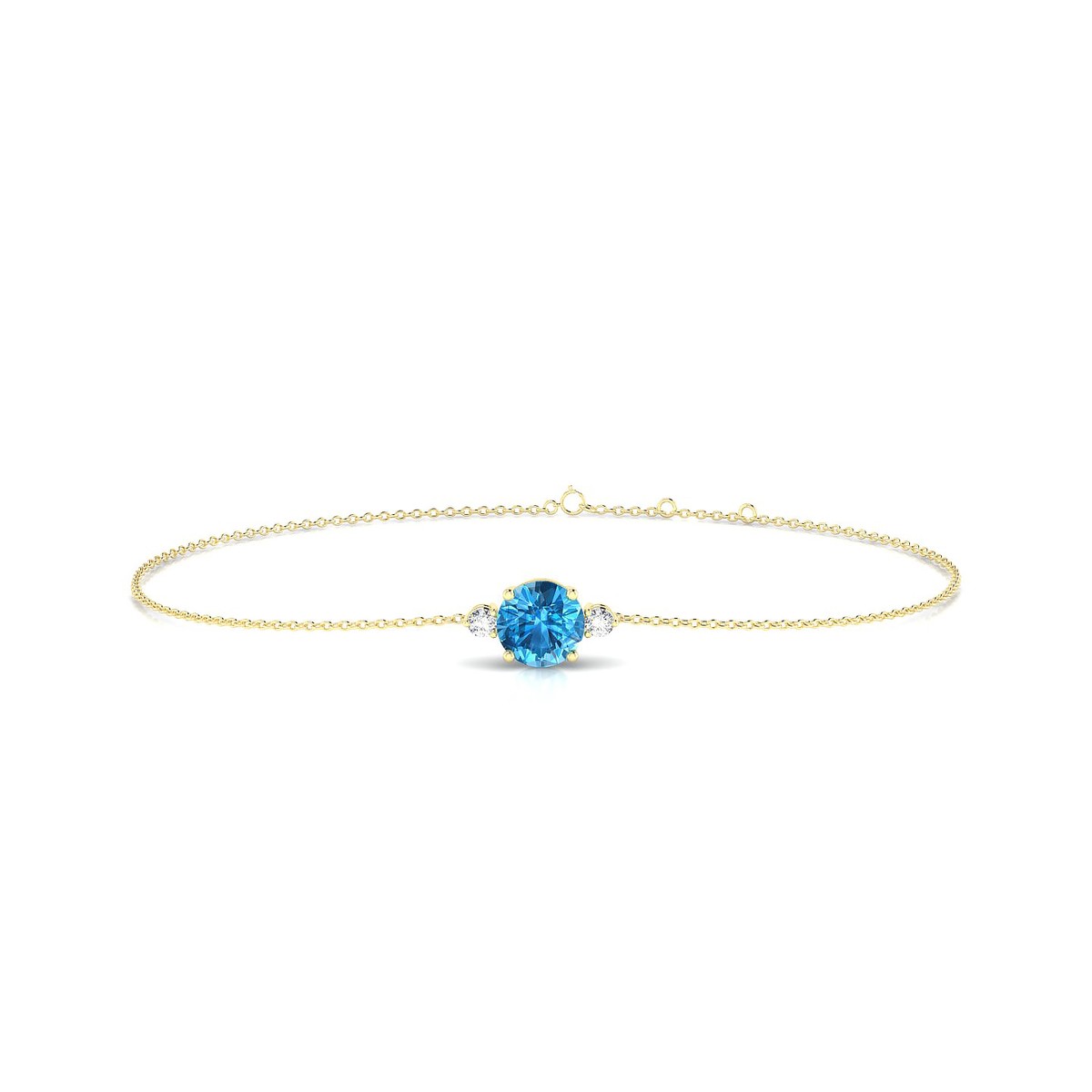 Sparkle | 18k Yellow Gold 6 mm Round Topaz Bracelet