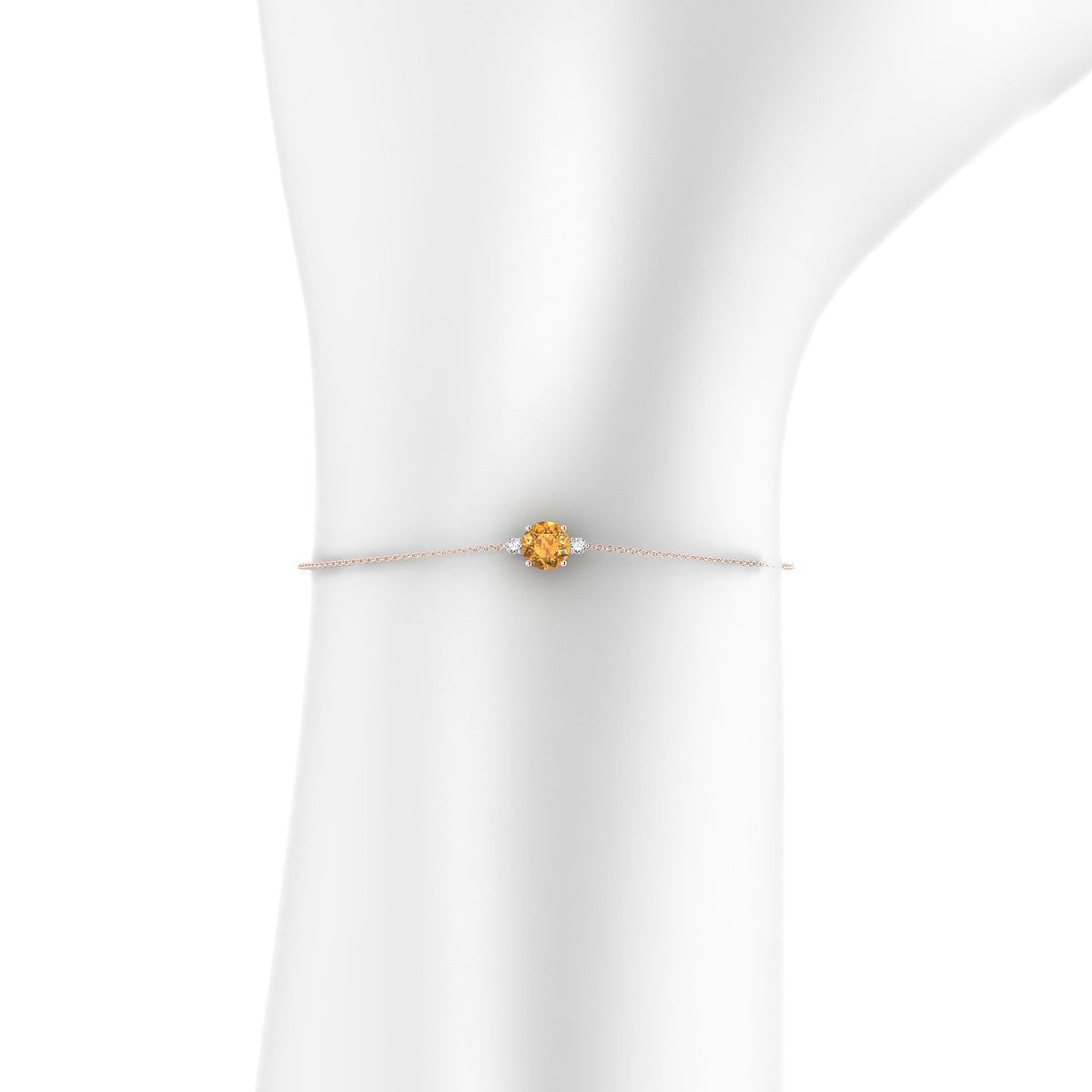 Sparkle | 18k Rose Gold 6 mm Round Citrine Bracelet