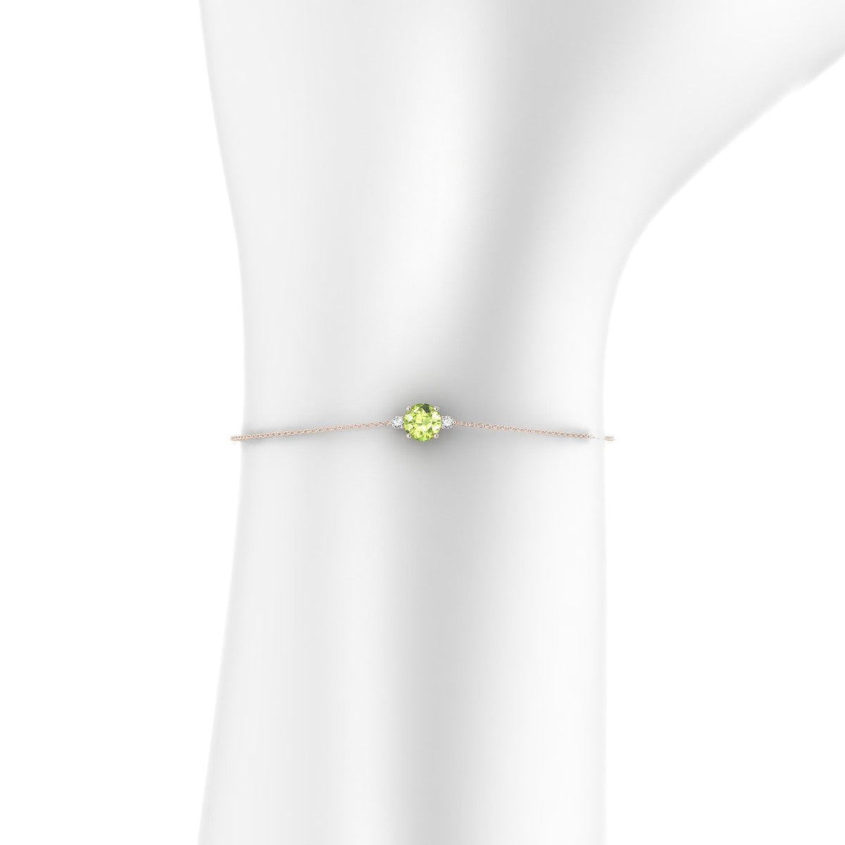 Sparkle | 18k Rose Gold 6 mm Round Peridot Bracelet