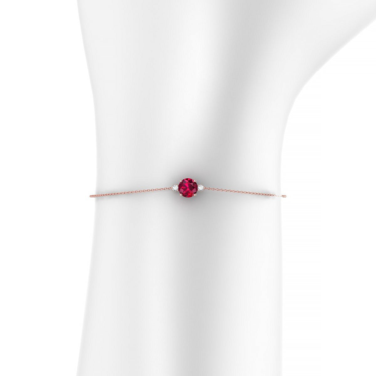 Sparkle | 18k Rose Gold 6 mm Round Ruby Bracelet