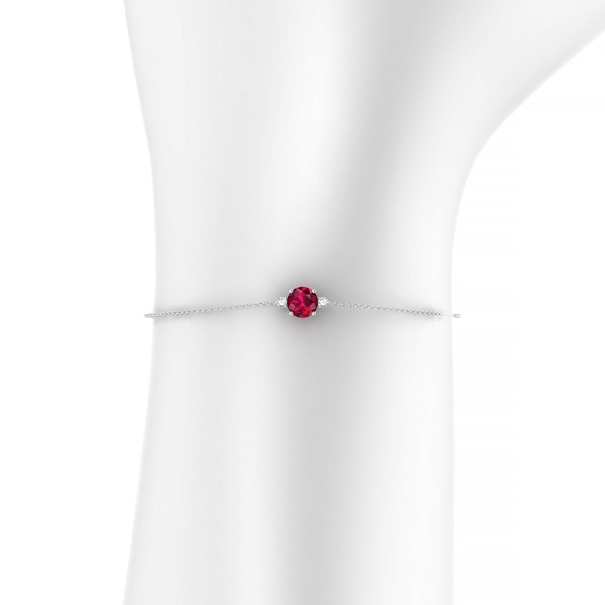 Sparkle | 18k White Gold 6 mm Round Ruby Bracelet