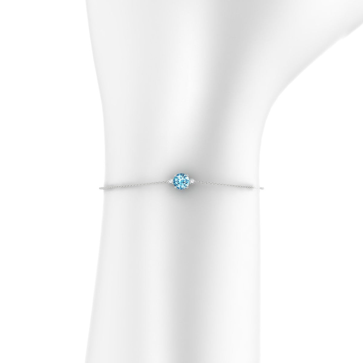 Sparkle | 18k White Gold 6 mm Round Topaz Bracelet