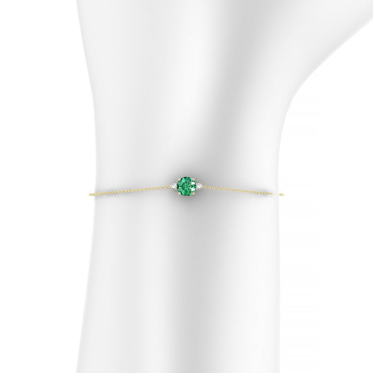 Sparkle | 18k Yellow Gold 6 mm Round Emerald Bracelet