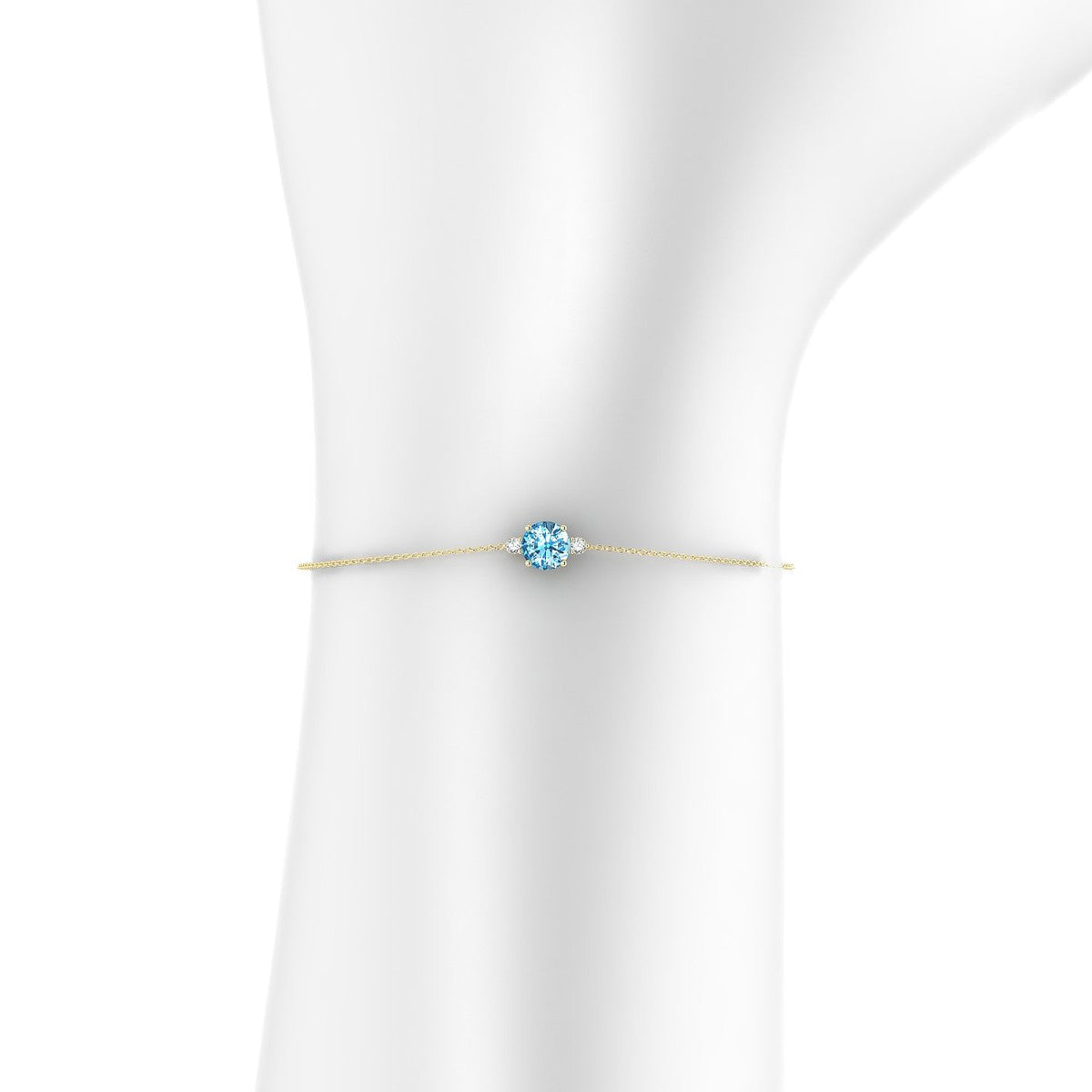 Sparkle | 18k Yellow Gold 6 mm Round Topaz Bracelet