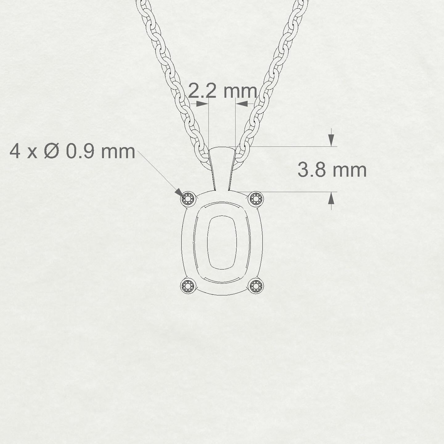 Sparkle Cushion 2-2.99 ct | 18k White Gold Side Stones Diamond Pendant