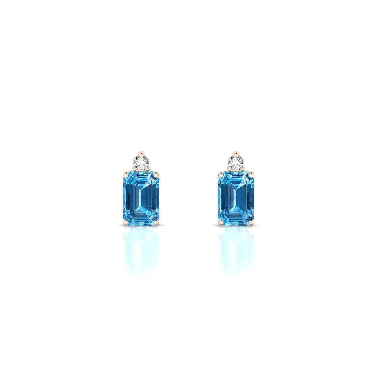 Sparkle | 18k Rose Gold 6 x 4 mm Emerald Topaz Earrings
