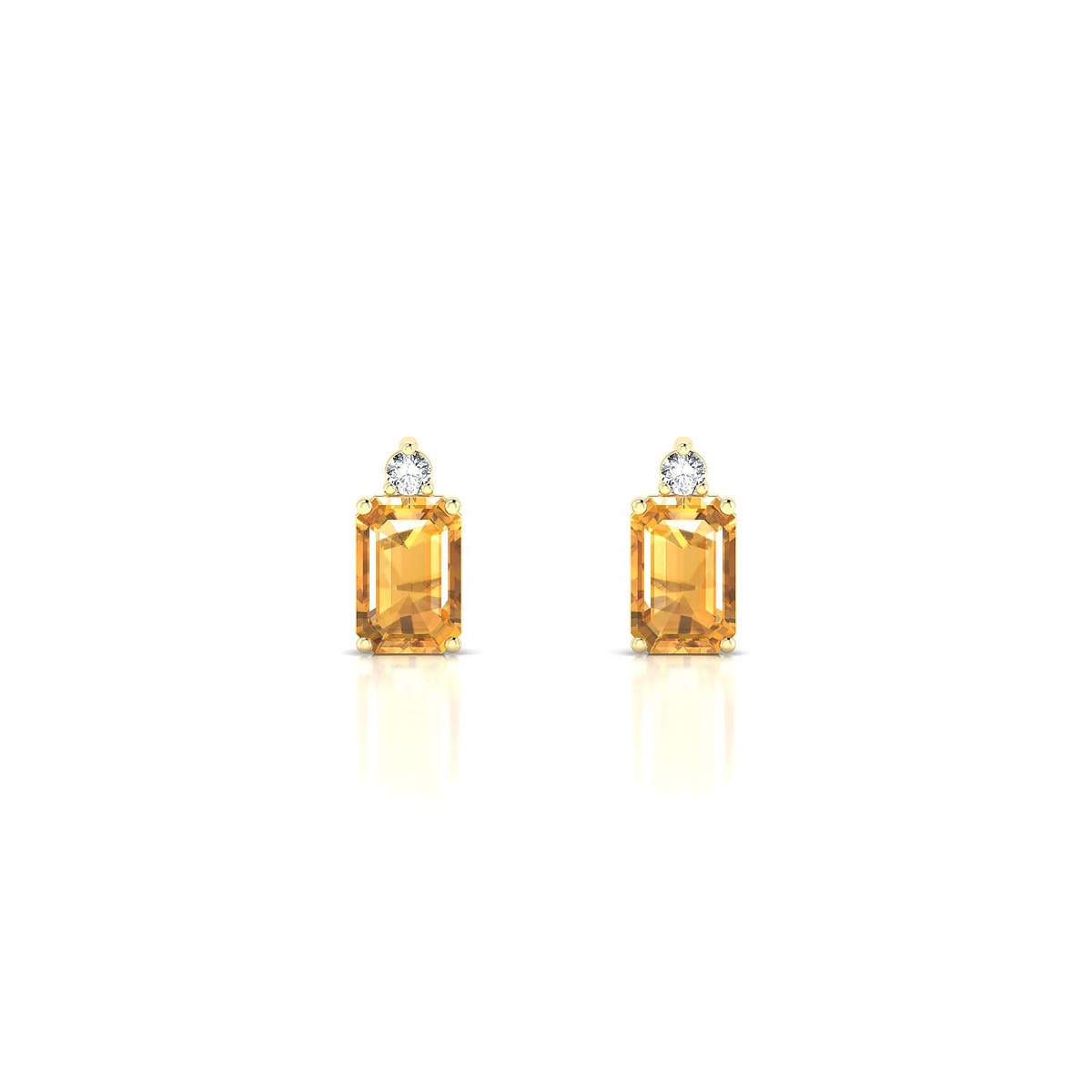 Sparkle | 18k Yellow Gold 6 x 4 mm Emerald Citrine Earrings