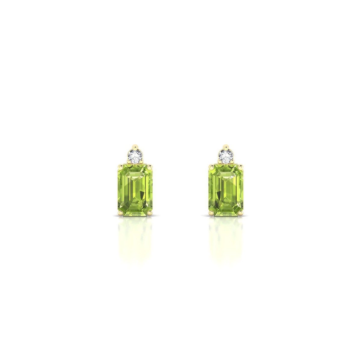 Sparkle | 18k Yellow Gold 6 x 4 mm Emerald Peridot Earrings