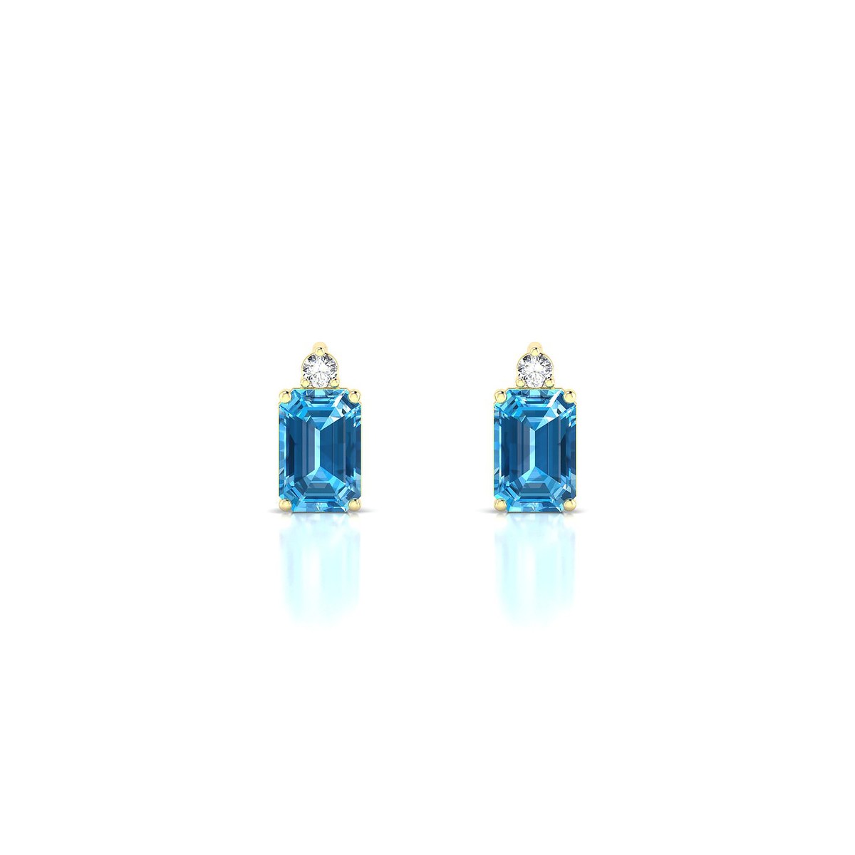 Sparkle | 18k Yellow Gold 6 x 4 mm Emerald Topaz Earrings