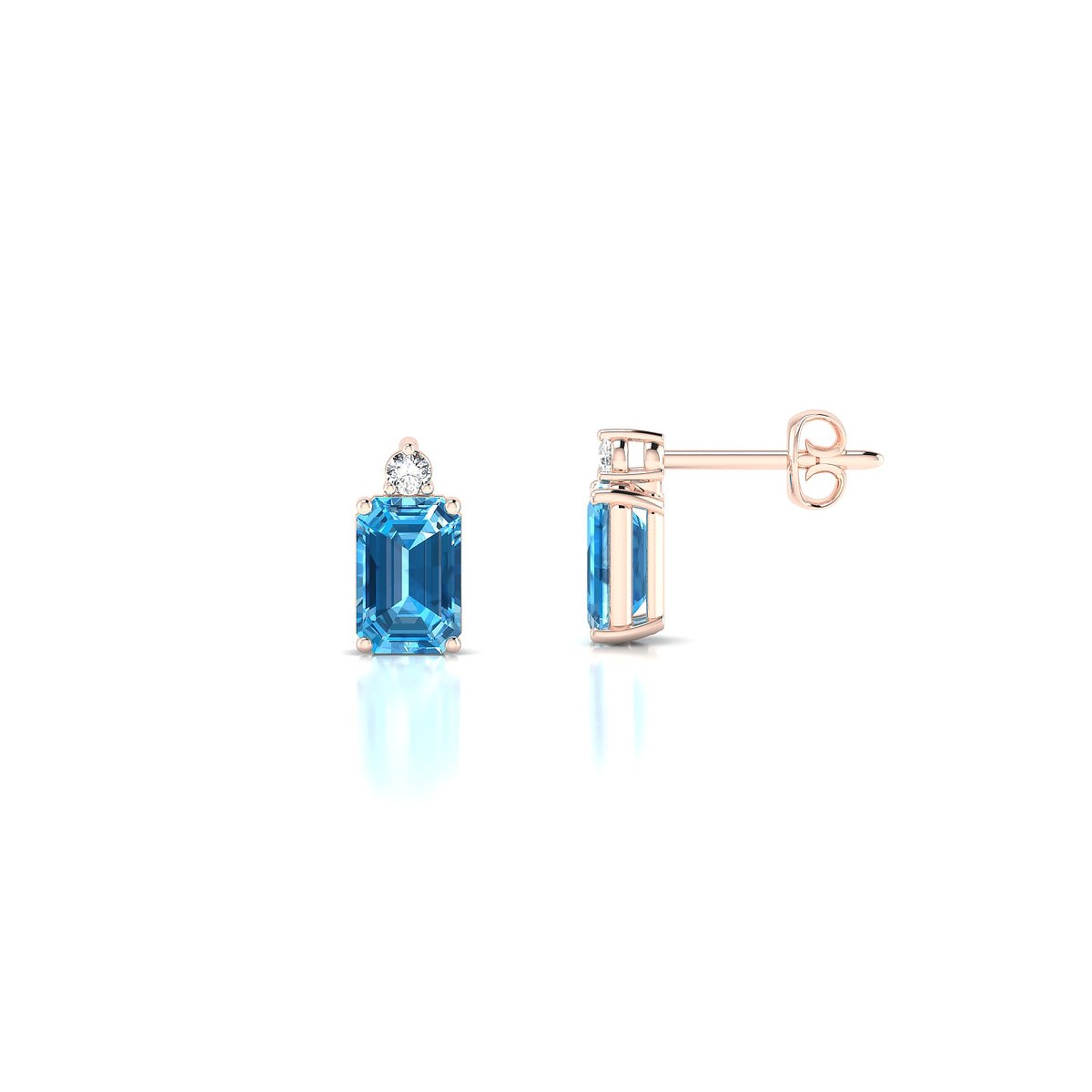 Sparkle | 18k Rose Gold 6 x 4 mm Emerald Topaz Earrings