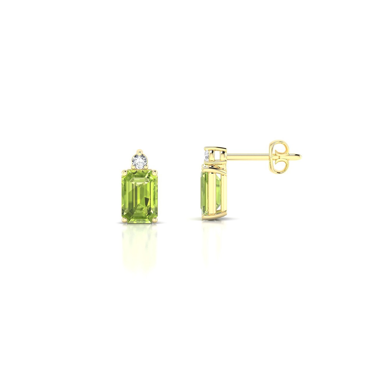 Sparkle | 18k Yellow Gold 6 x 4 mm Emerald Peridot Earrings
