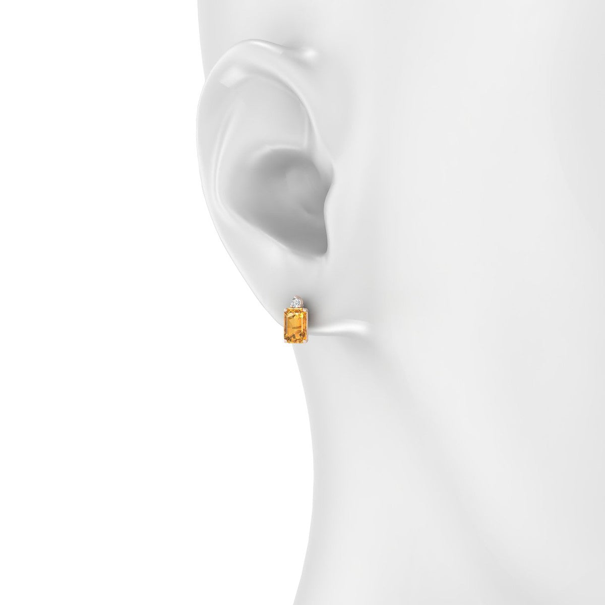 Sparkle | 18k Rose Gold 6 x 4 mm Emerald Citrine Earrings