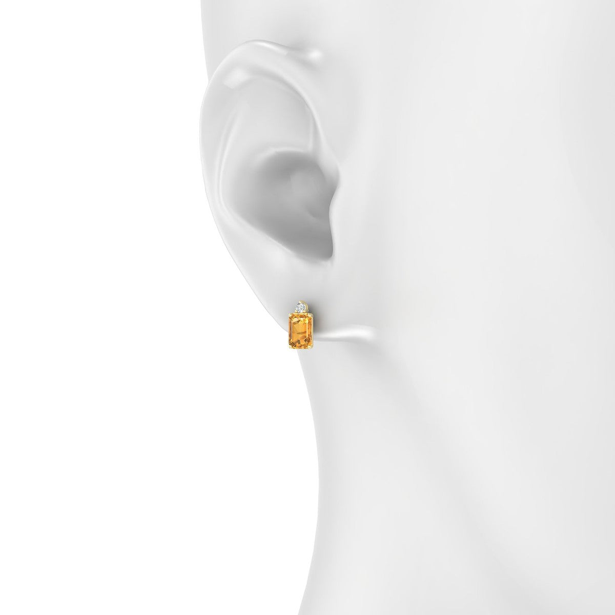 Sparkle | 18k Yellow Gold 6 x 4 mm Emerald Citrine Earrings