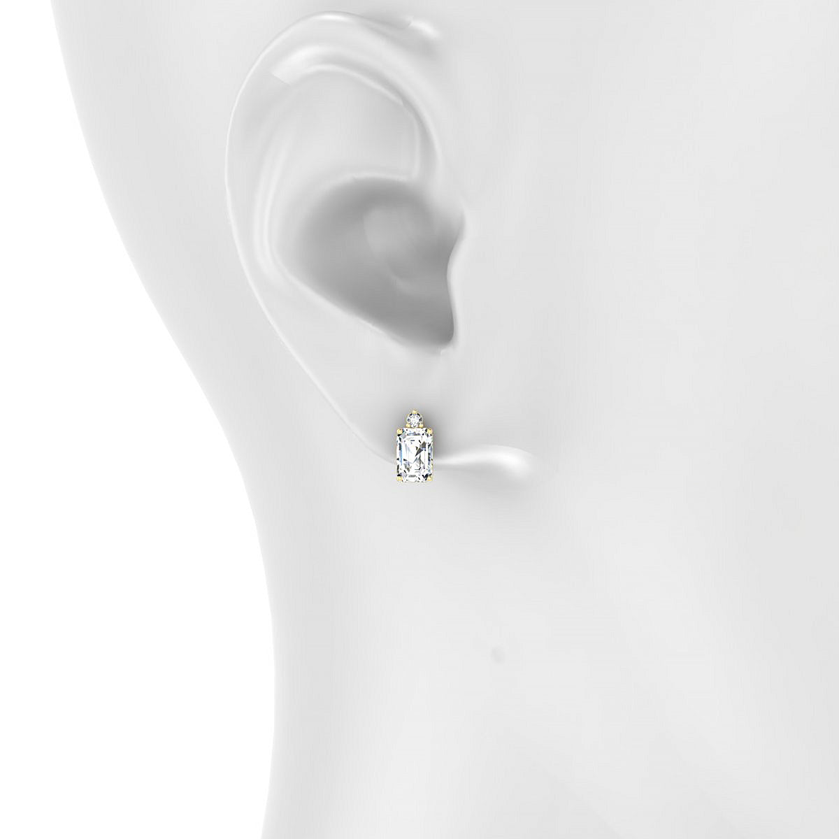 Sparkle | 18k Yellow Gold 6 x 4 mm Emerald Diamond Earrings