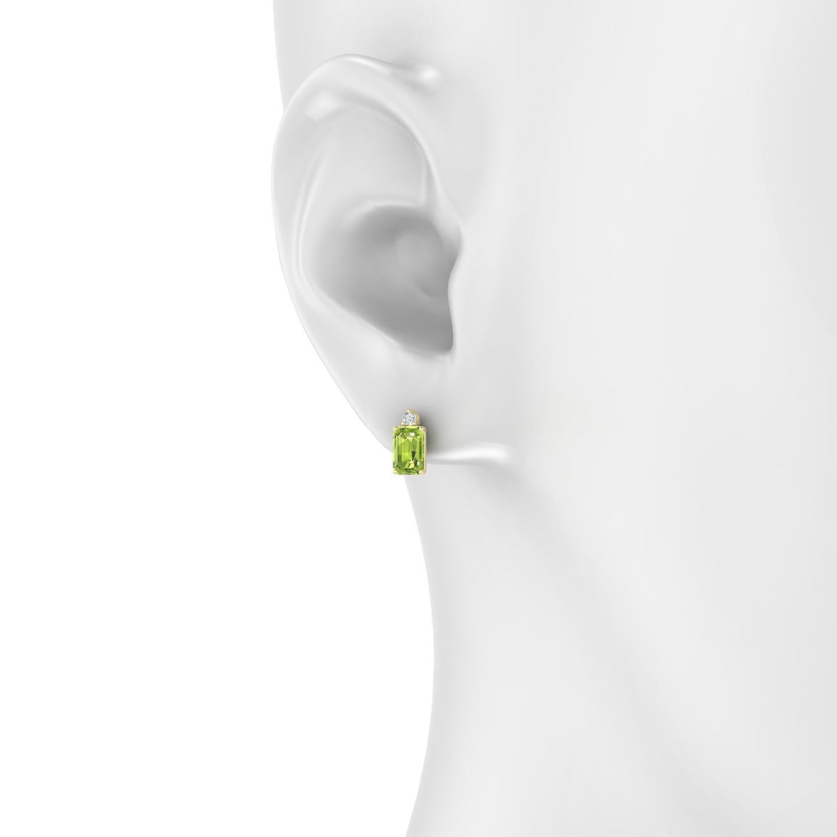 Sparkle | 18k Yellow Gold 6 x 4 mm Emerald Peridot Earrings