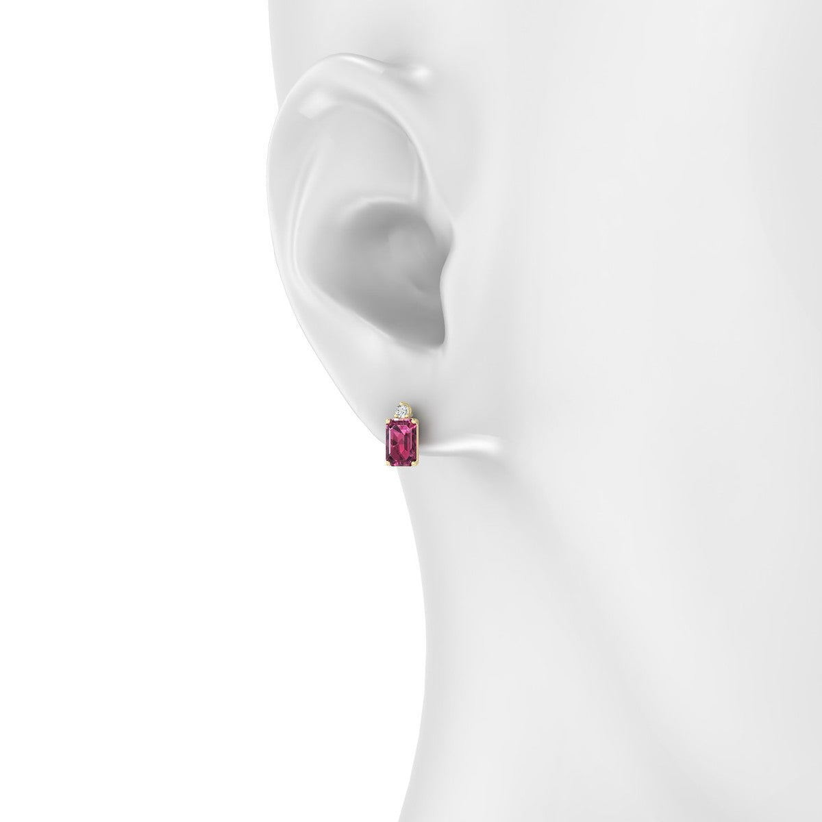 Sparkle | 18k Yellow Gold 6 x 4 mm Emerald Rhodolite Earrings