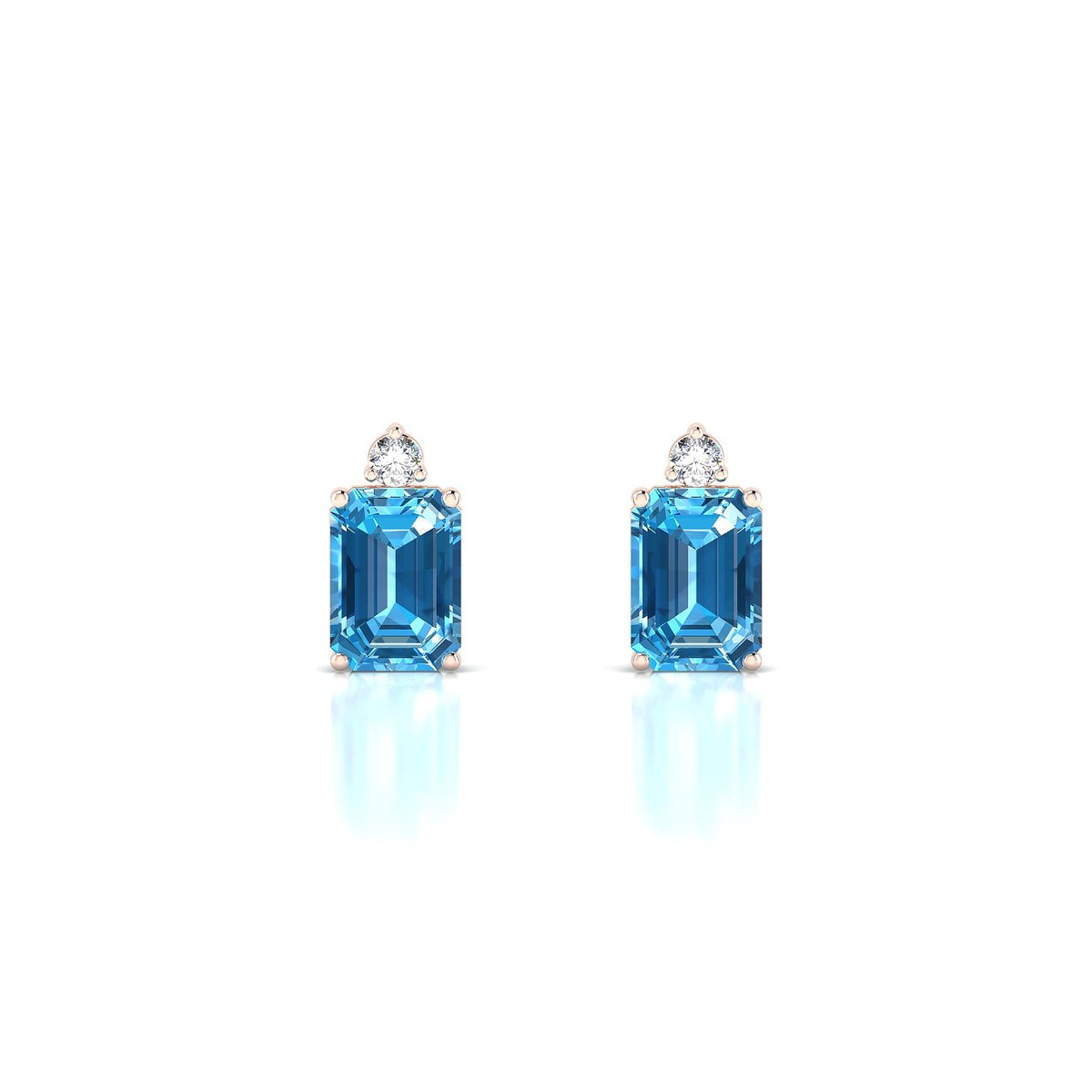 Sparkle | 18k Rose Gold 7 x 5 mm Emerald Topaz Earrings