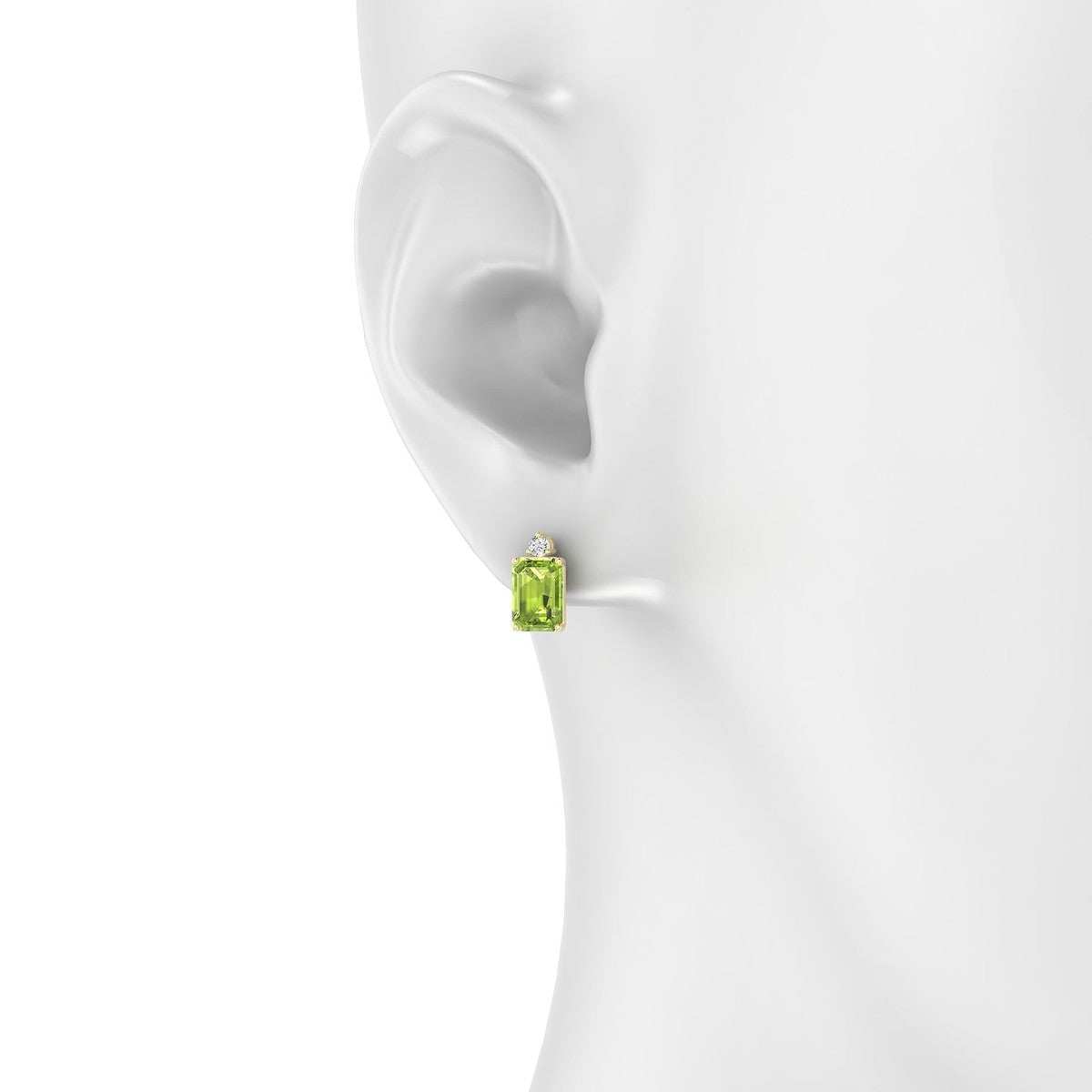 Sparkle | 18k Yellow Gold 7 x 5 mm Emerald Peridot Earrings