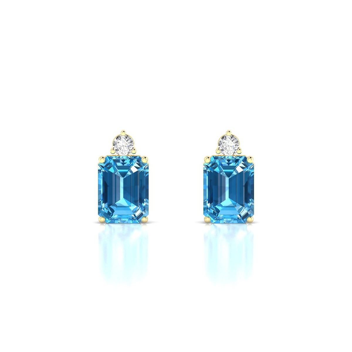Sparkle | 18k Yellow Gold 8 x 6 mm Emerald Topaz Earrings