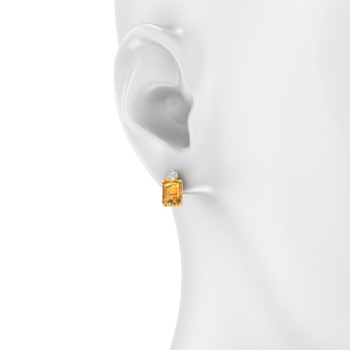 Sparkle | 18k Yellow Gold 8 x 6 mm Emerald Citrine Earrings