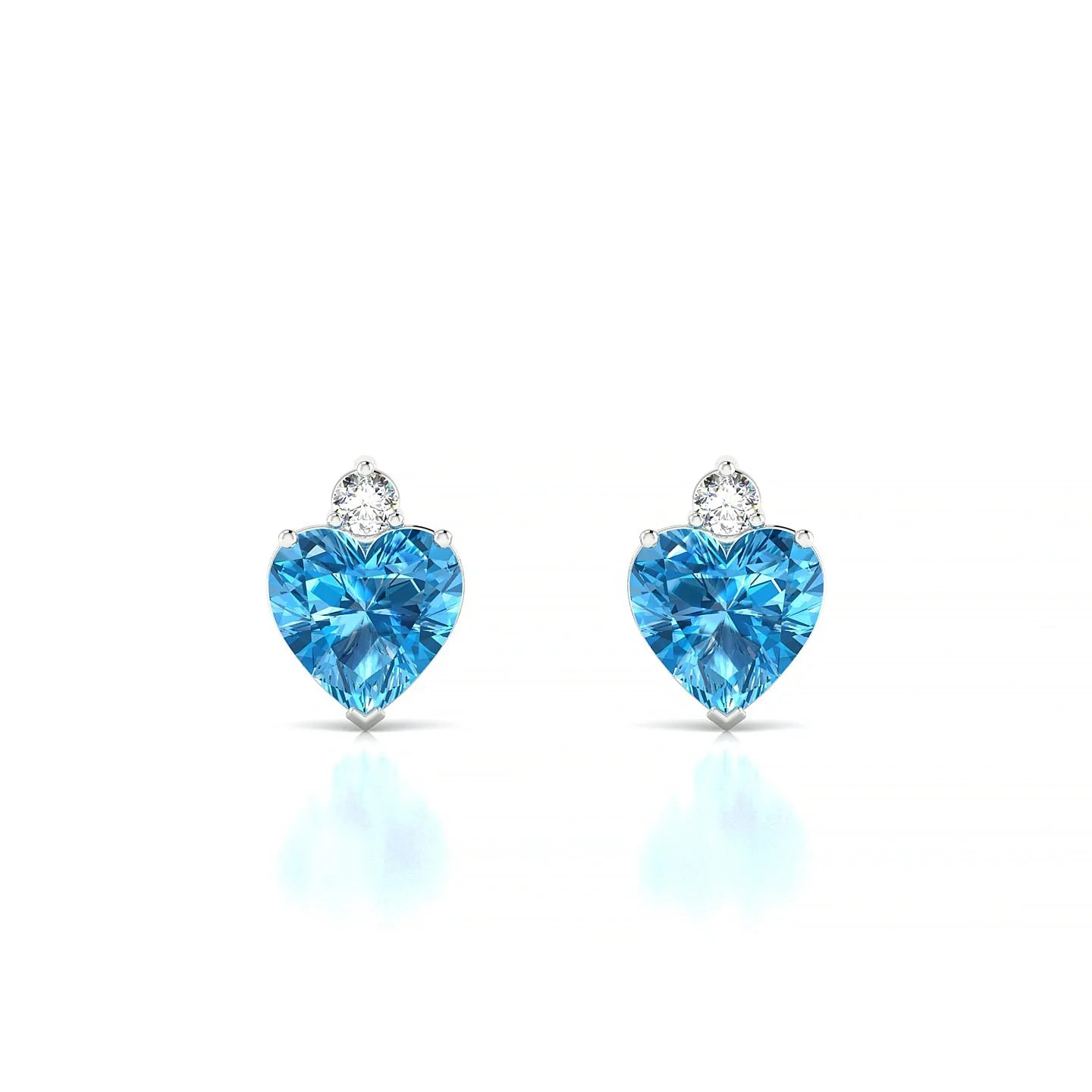 Sparkle | 18k White Gold 6 mm Heart Topaz Earrings
