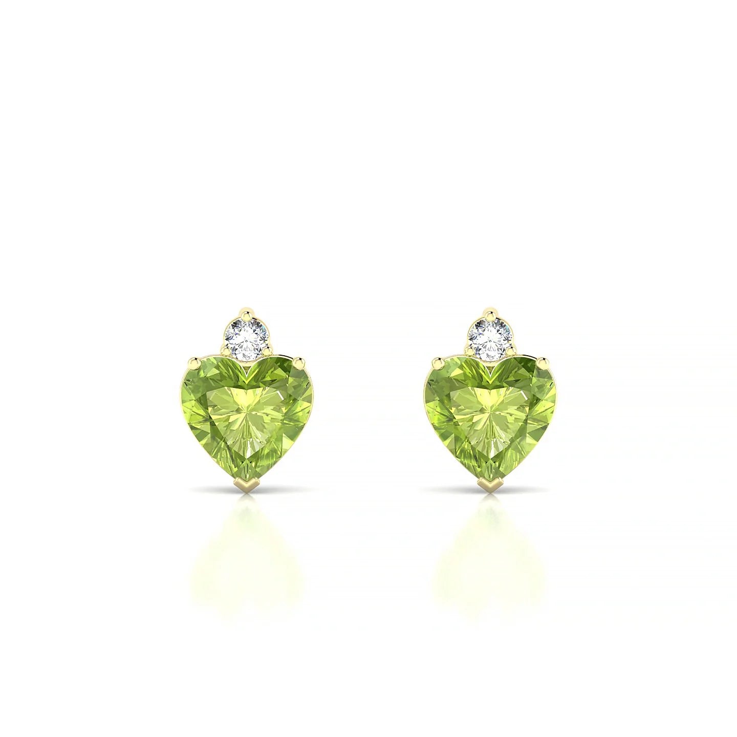Sparkle | 18k Yellow Gold 6 mm Heart Peridot Earrings