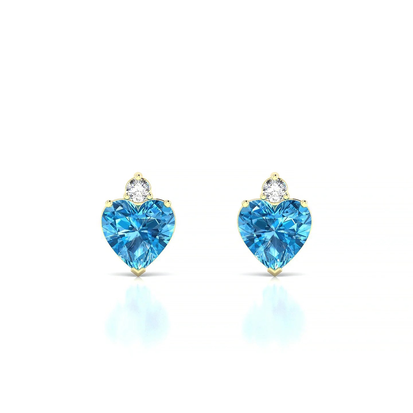 Sparkle | 18k Yellow Gold 6 mm Heart Topaz Earrings