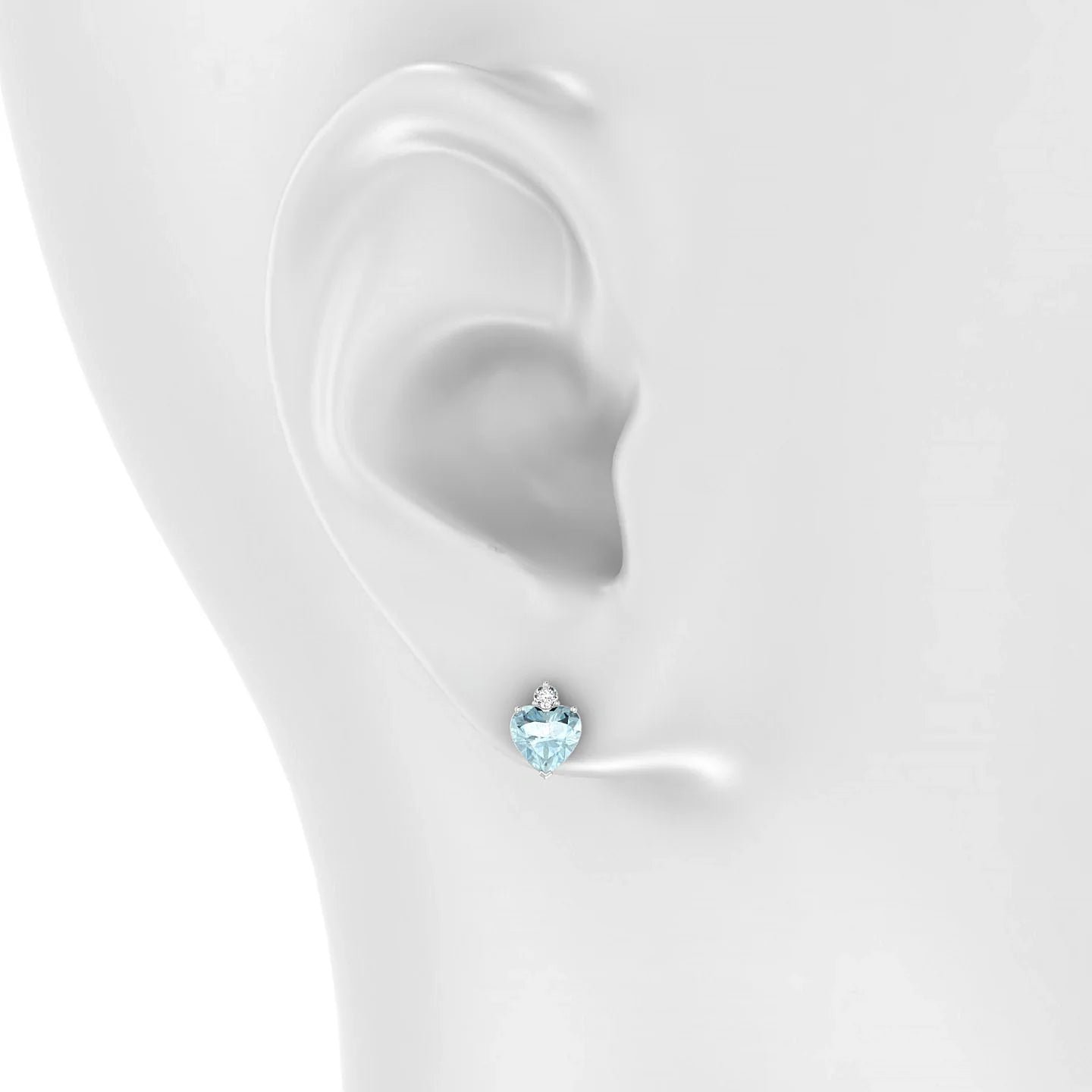 Sparkle | 18k White Gold 6 mm Heart Aquamarine Earrings