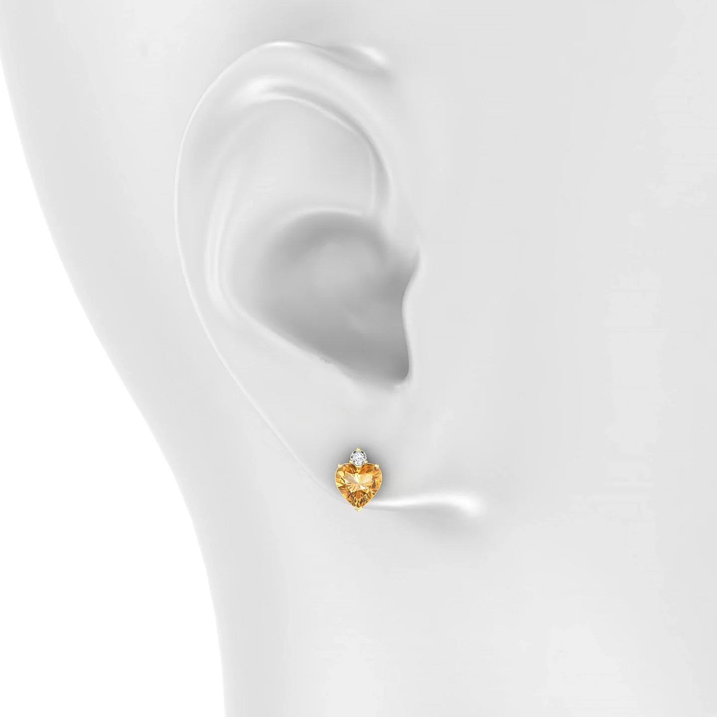 Sparkle | 18k Yellow Gold 6 mm Heart Citrine Earrings