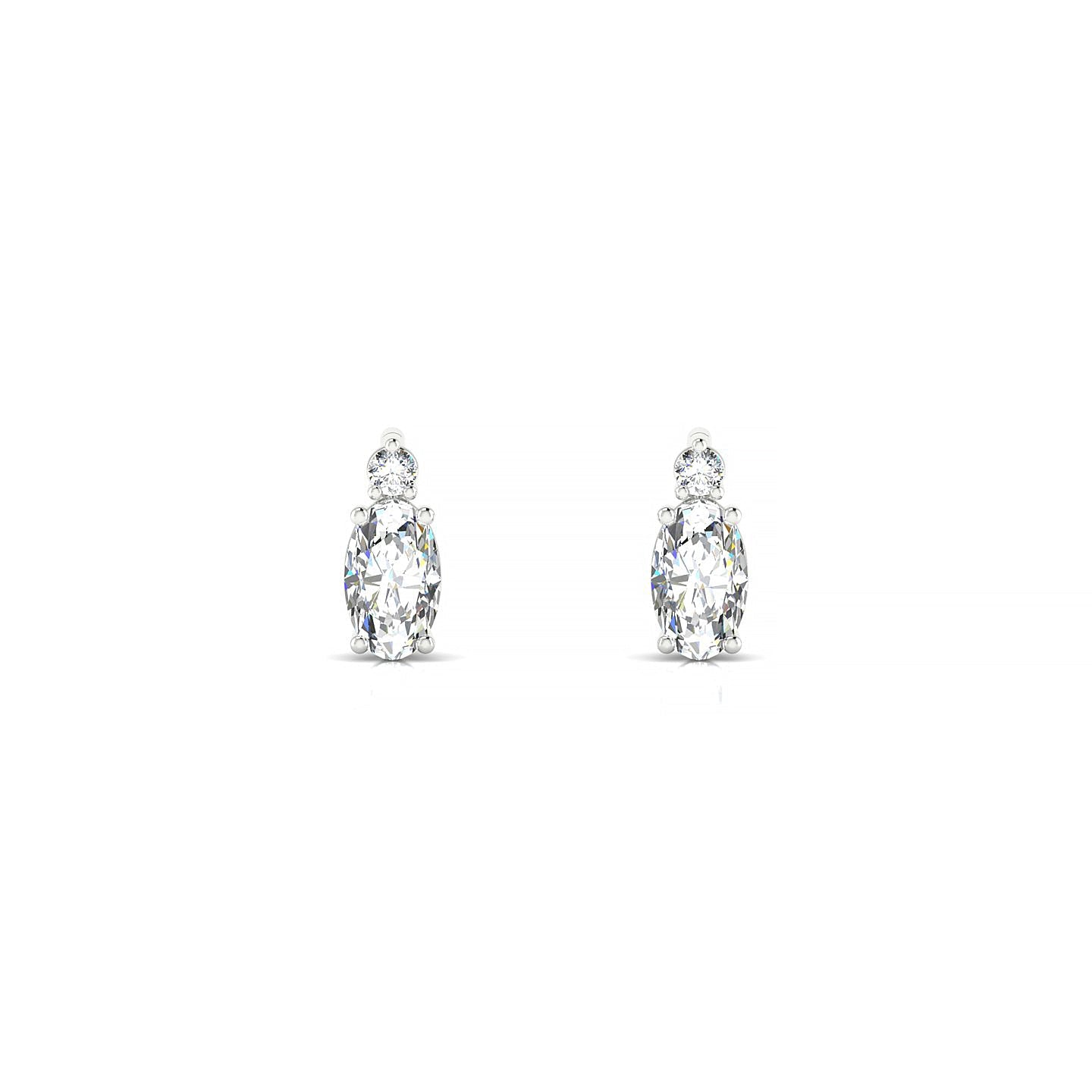 Sparkle | 18k White Gold 5 x 3 mm Oval Diamond Earrings