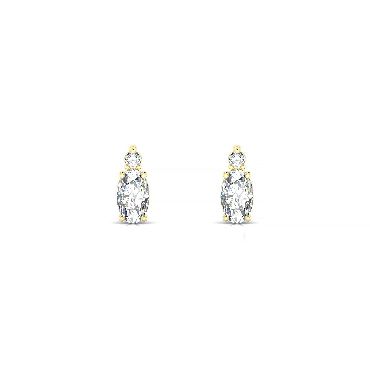 Sparkle | 18k Yellow Gold 5 x 3 mm Oval Diamond Earrings