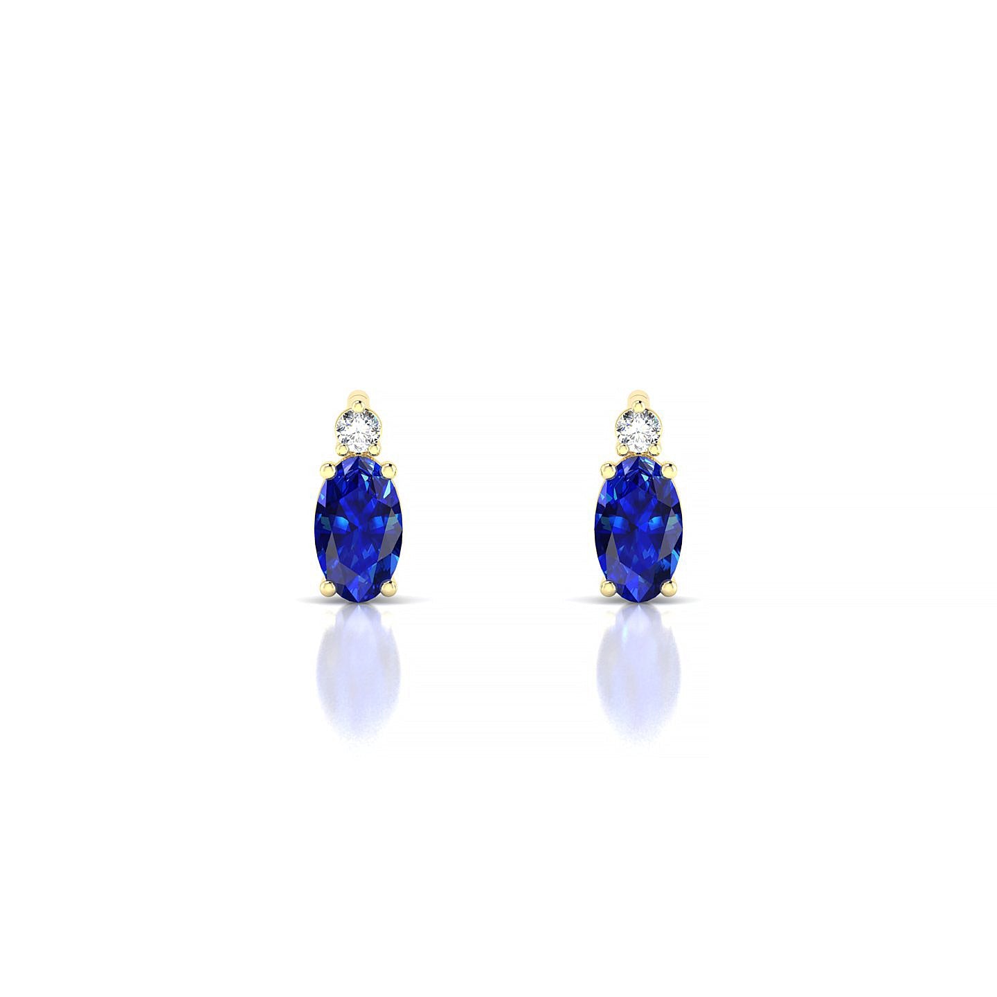 Sparkle | 18k Yellow Gold 5 x 3 mm Oval Sapphire Earrings