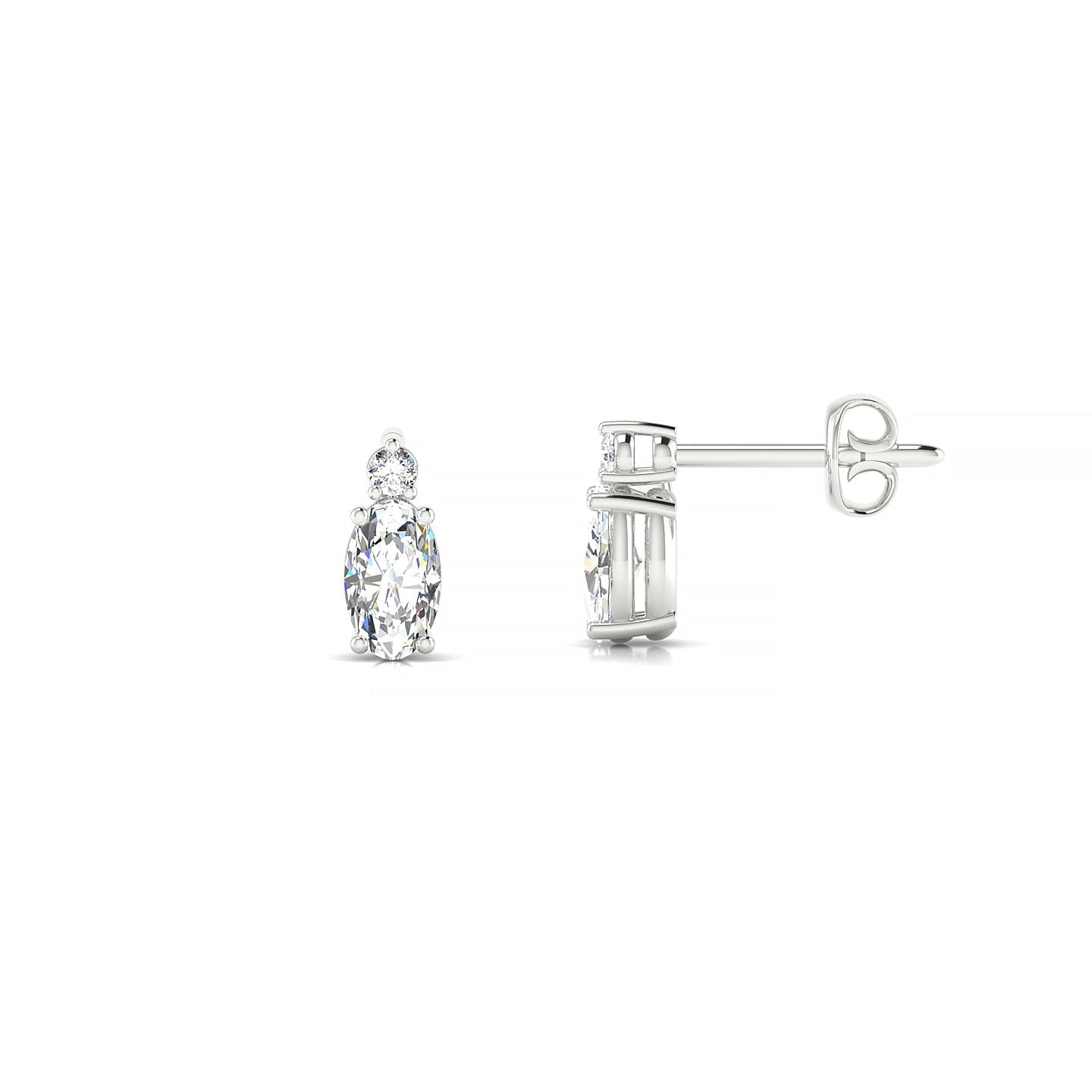Sparkle | 18k White Gold 5 x 3 mm Oval Diamond Earrings