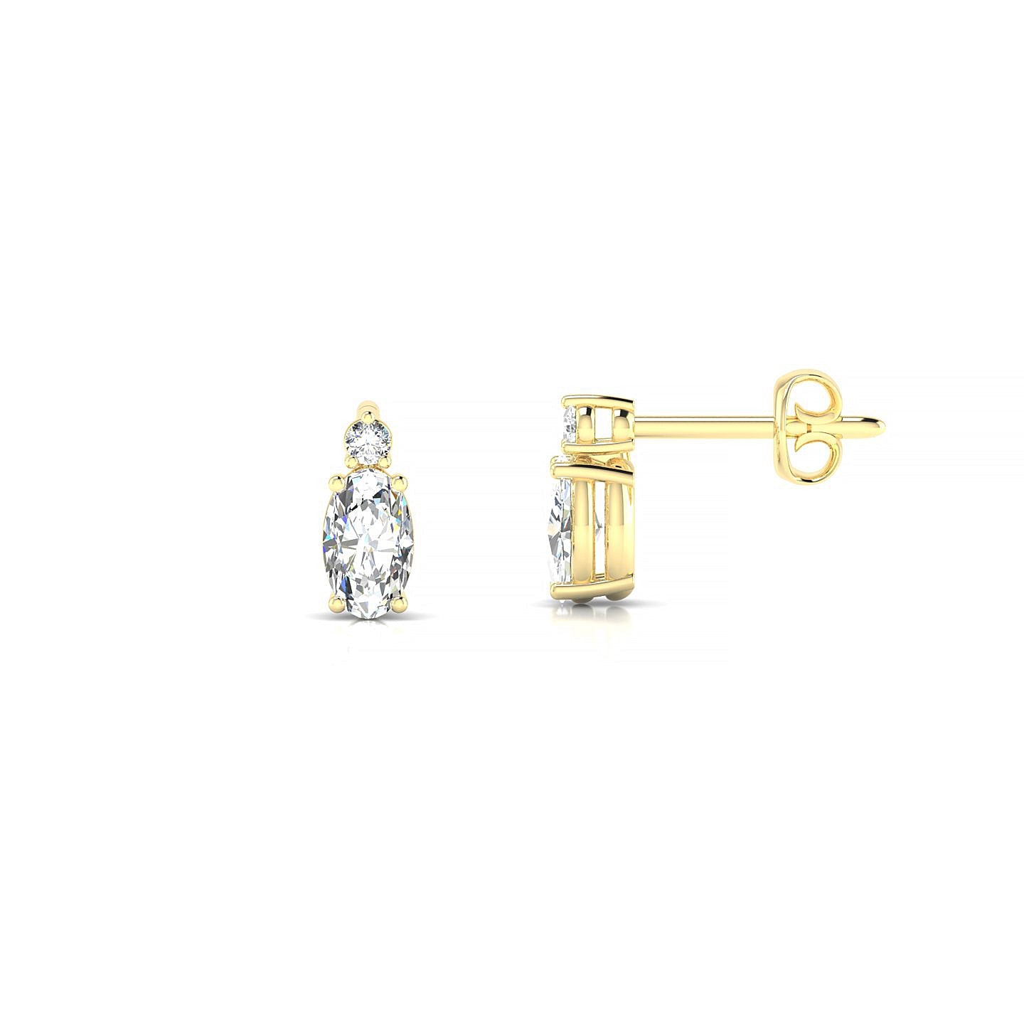 Sparkle | 18k Yellow Gold 5 x 3 mm Oval Diamond Earrings