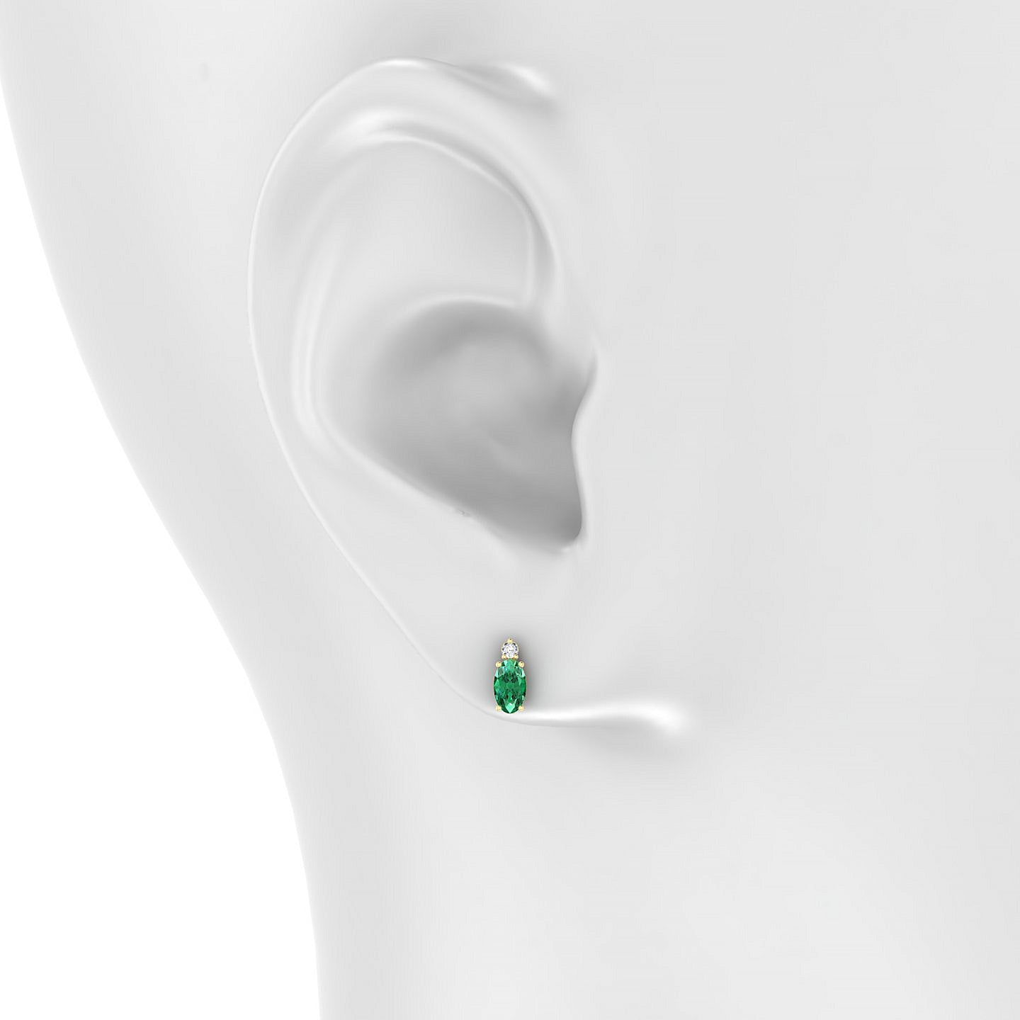 Sparkle | 18k Yellow Gold 5 x 3 mm Oval Emerald Earrings