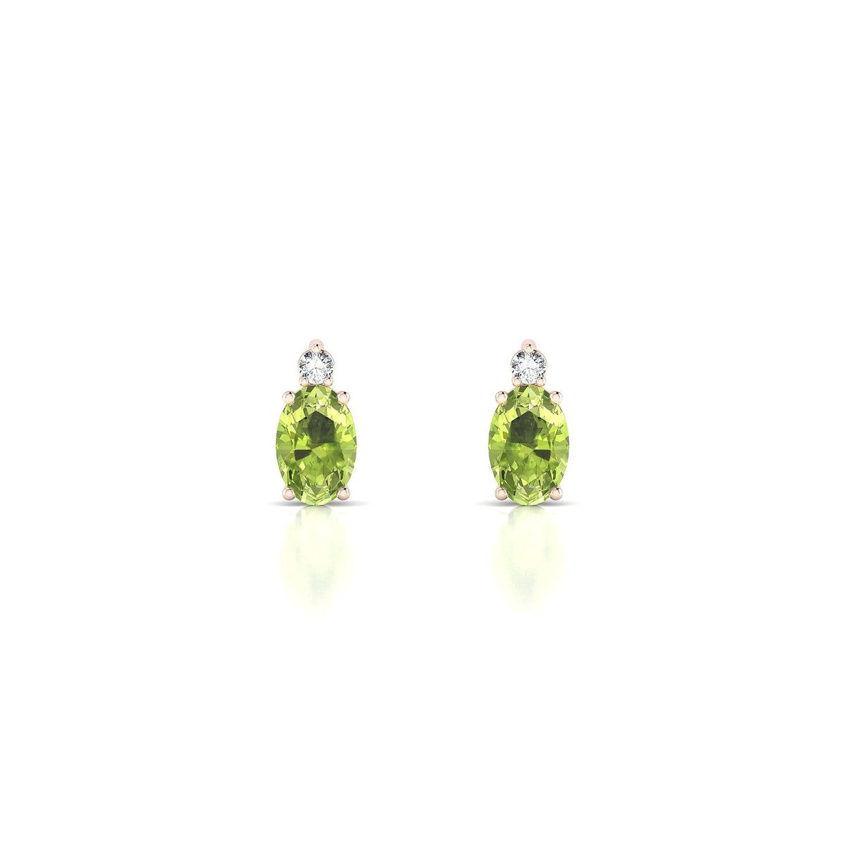 Sparkle | 18k Rose Gold 6 x 4 mm Oval Peridot Earrings
