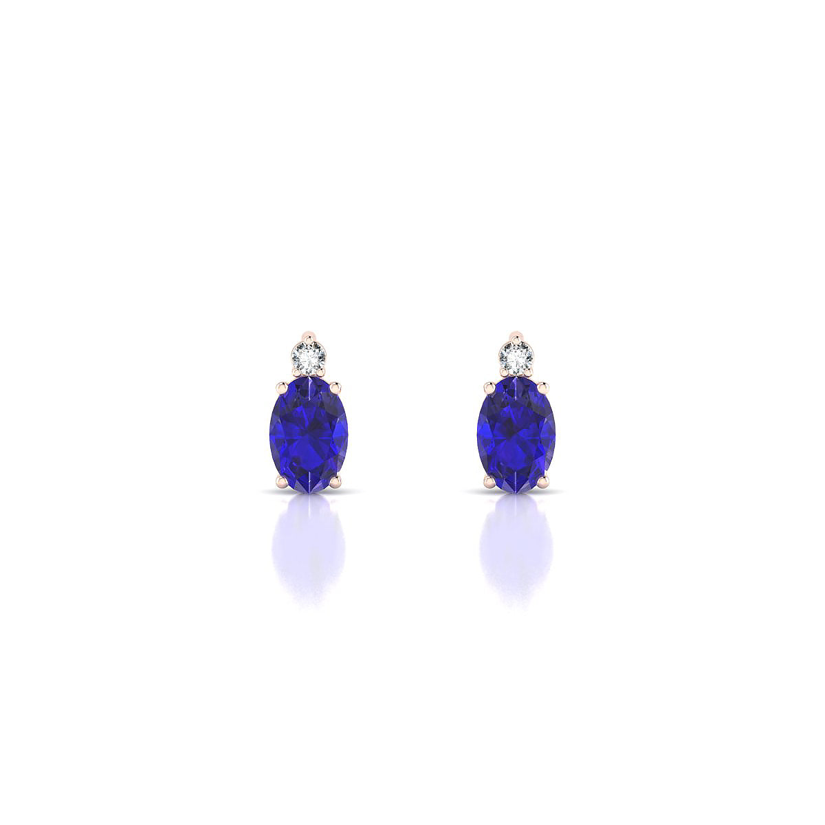 Sparkle | 18k Rose Gold 6 x 4 mm Oval Tanzanite Earrings