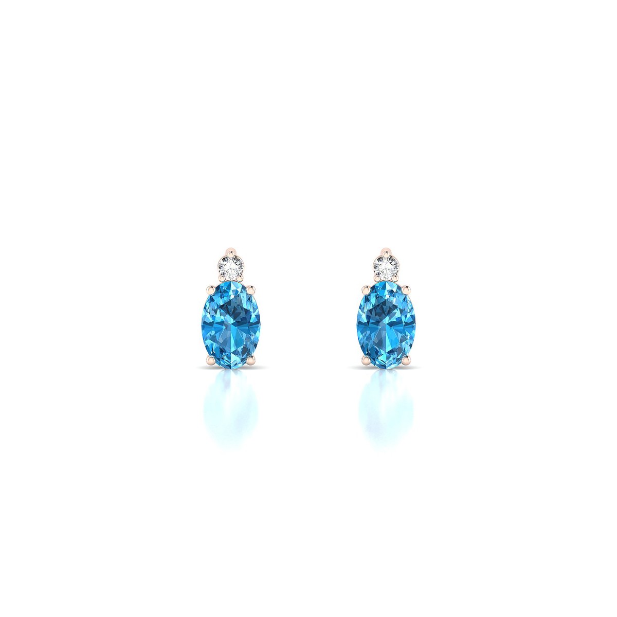 Sparkle | 18k Rose Gold 6 x 4 mm Oval Topaz Earrings